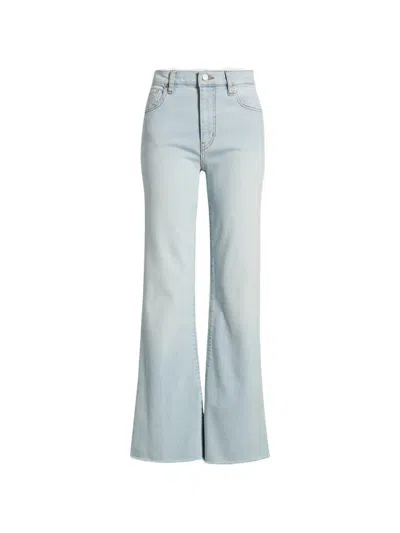 Frame Icon Raw-edge Flared Jeans In Blue