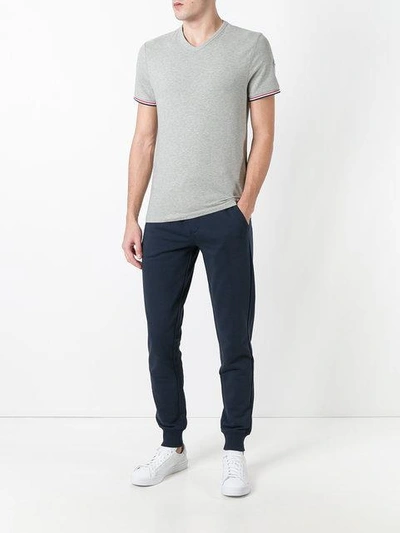 Shop Moncler Slim Fit Track Pants In Blue