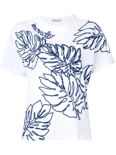 Moncler Embroidered T-shirt In White