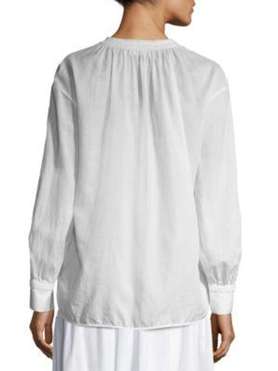 Shop Vince Pleated Button-down Blouse In White