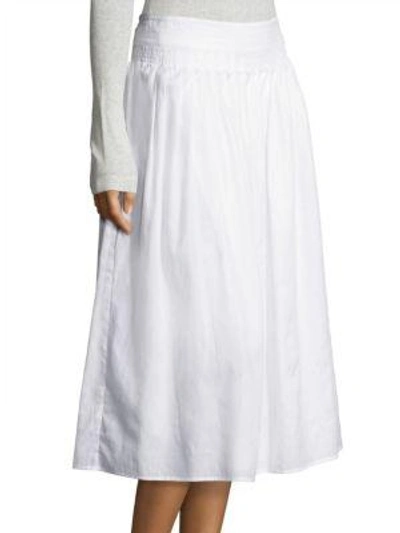 Shop Vince Stitch Pleated Wrap Skirt In White