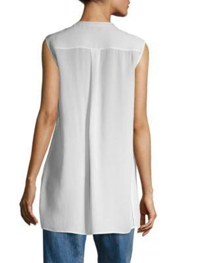 Shop Vince Silk Roundneck Tunic In White