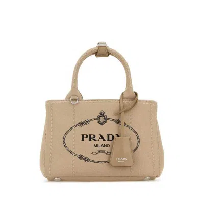 Prada Small Canvas Handbag With Silver-tone Hardware