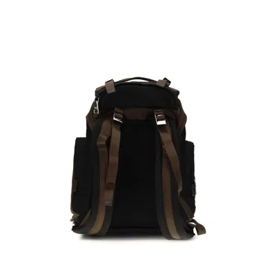 Prada Recycled Polyamide And Leather Backpack  Brown