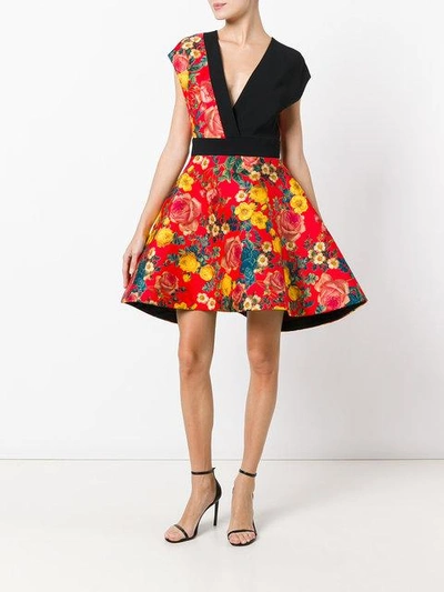 Shop Fausto Puglisi Floral Print Dress In Black