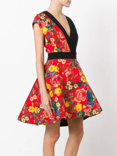 Shop Fausto Puglisi Floral Print Dress In Black