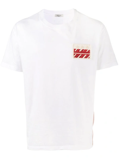Valentino Embellished Cotton T-shirt In White
