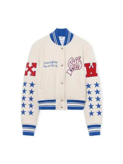 Off-white Wool College Varsity Jacket In Multi