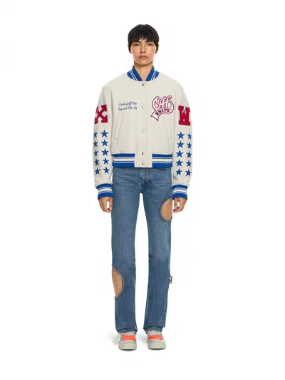 Off-white Wool College Varsity Jacket In Multi