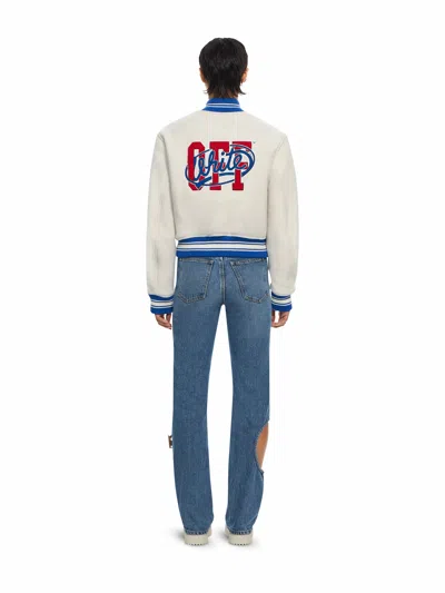 Off-white Wool College Varsity Jacket In Multi