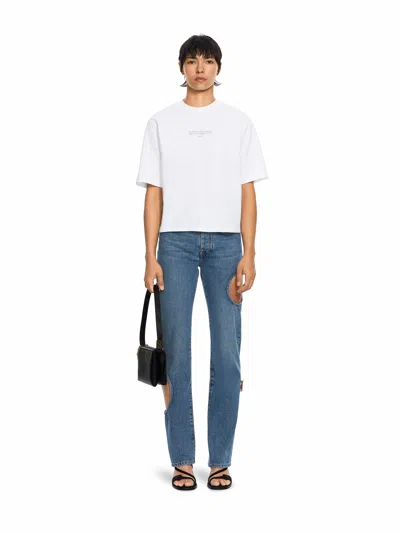 Off-white Statement Boxy Tee In White-black