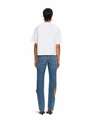 Off-white Statement Boxy Tee In White-black