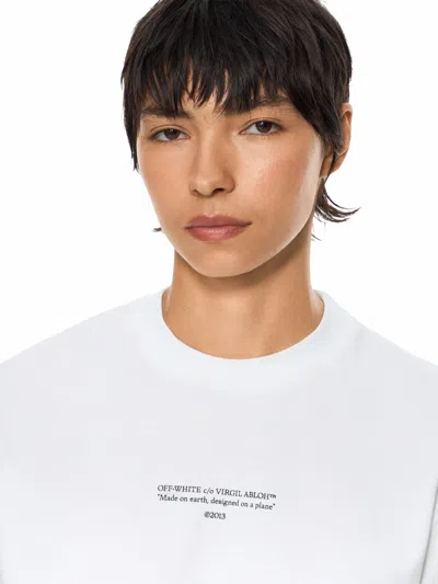 Off-white Statement Boxy Tee In White-black
