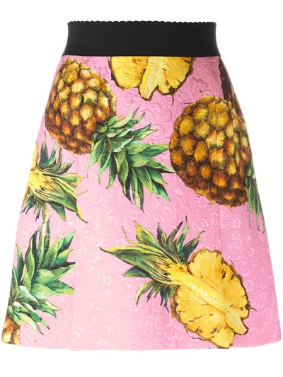 Dolce & Gabbana Pineapple Print Brocade Skirt