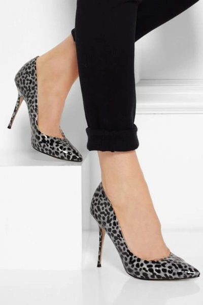 Shop Lucy Choi London Aster Leopard-print Patent-leather Pumps In Animal Print