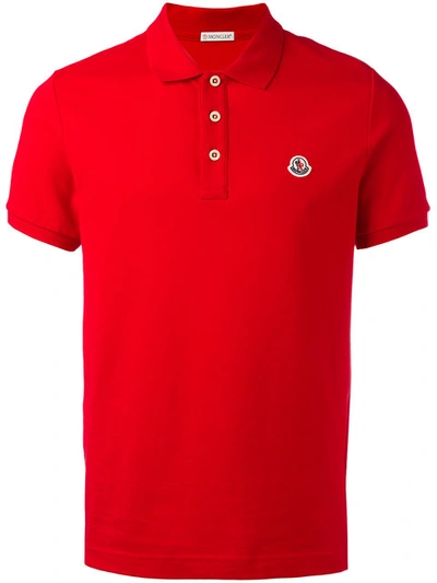 Moncler Classic Polo Shirt In Red