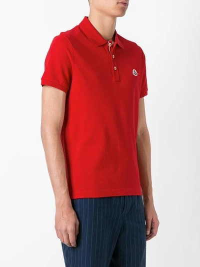 Shop Moncler Classic Polo Shirt In Red
