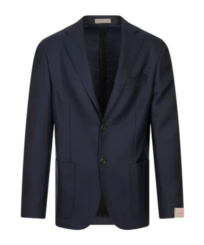 Corneliani Single-breasted Notch-lapel Blazer In Blue