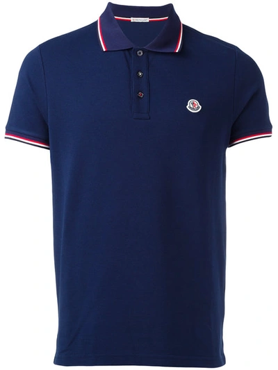 Moncler Classic Polo Shirt In Blue