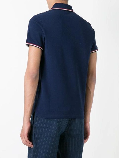 Shop Moncler Classic Polo Shirt In Blue