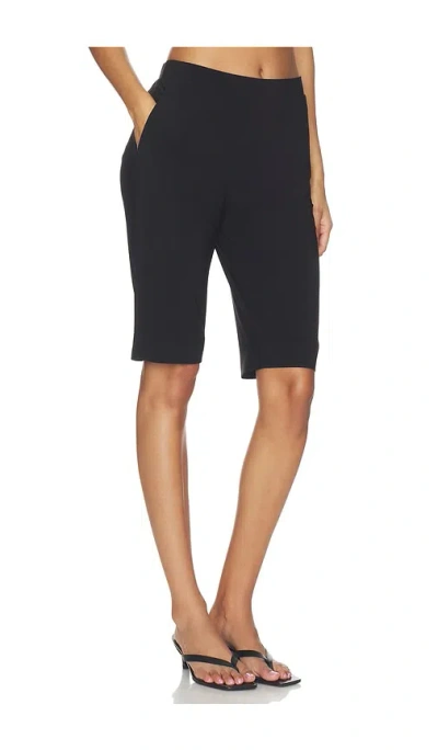Norma Kamali Flat Front Bermuda Short In Black