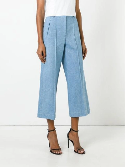 Shop Barbara Bui Wide-legged Cropped Jeans - Blue