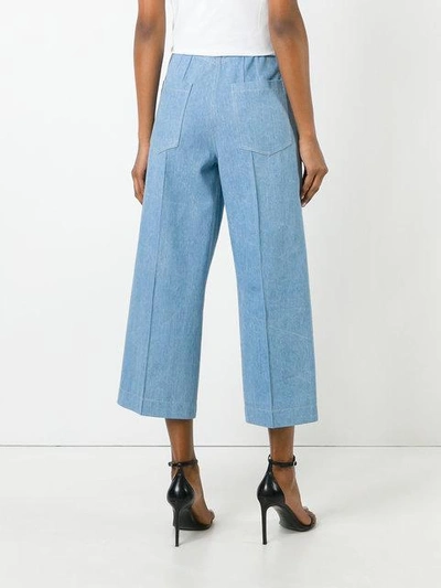 Shop Barbara Bui Wide-legged Cropped Jeans - Blue