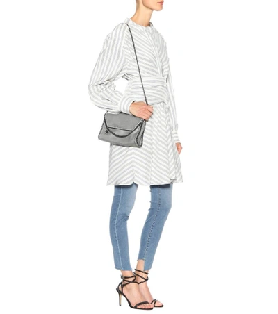 Shop Stella Mccartney Falabella Shaggy Deer Shoulder Bag In Grey