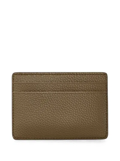 Michael Kors Leather Card Case In Brown