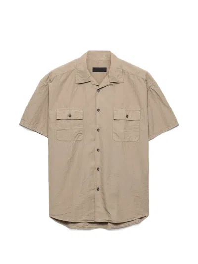 Prada Cotton-blend Shirt In Brown