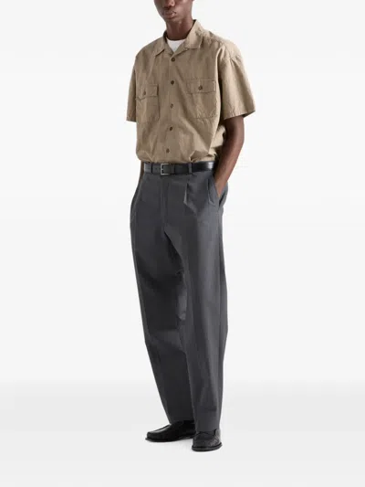 Prada Cotton-blend Shirt In Brown