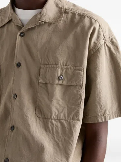 Prada Cotton-blend Shirt In Brown
