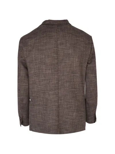 Corneliani Textured Single-breasted Blazer In Brown