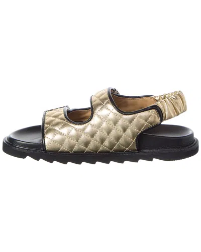 Baldini Leather Sandal In Gold