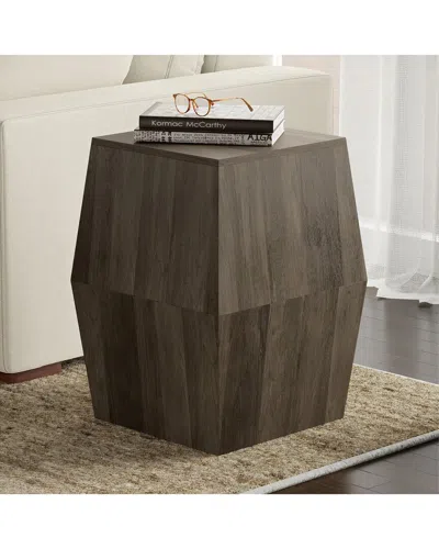 Simpli Home Terry Solid Mango Wood 16in Irregular Contemporary Side Table