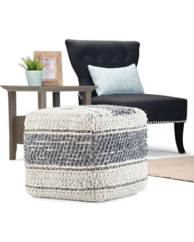 Simpli Home Grady Boho Square Pouf