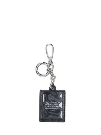 Maison Margiela Leather Key Case Rectangular Shape Keyring In Multi