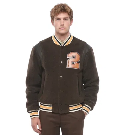 Dsquared2 Dark Brown Varsity Jacket In Brown