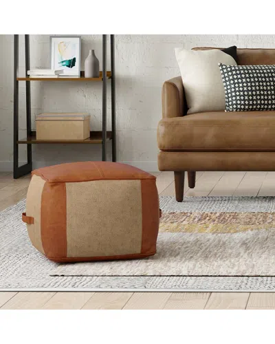 Simpli Home Atkinson Boho Square Pouf