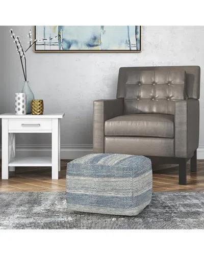Simpli Home Clay Boho Square Pouf