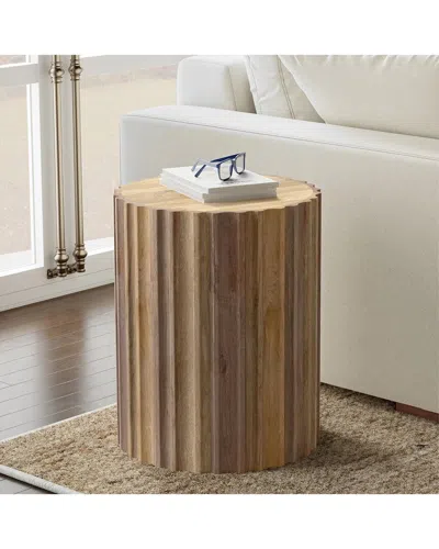 Simpli Home Rolf 16in Solid Mango Boho Contemporary End Table