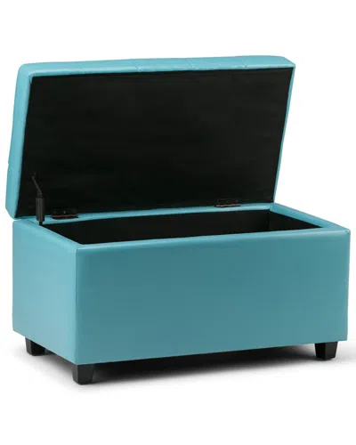 Simpli Home Cosmopolitan 34in Transitional Rectangle Storage Ottoman