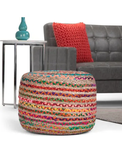 Simpli Home Margo Boho Round Pouf