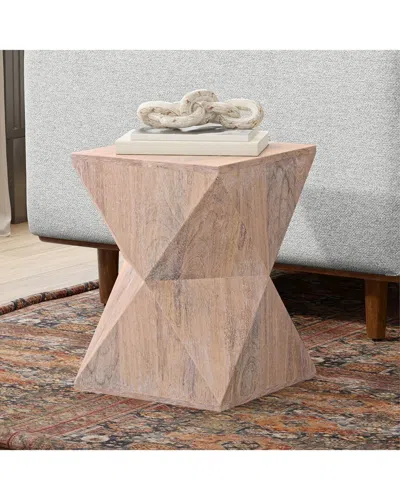 Simpli Home Sutton 14in Solid Mango Contemporary Side Table