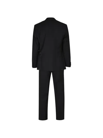 Corneliani Peak-lapel Single-breasted Suit In Black