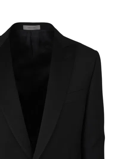 Corneliani Peak-lapel Single-breasted Suit In Black
