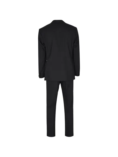 Corneliani Single-breasted Virgin-wool Suit In Black