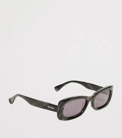 Max Mara Acetate Rectangular Sunglasses In Black