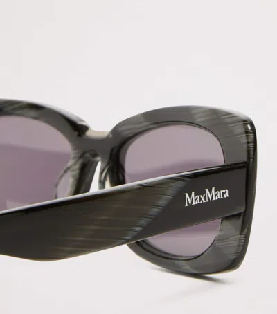 Max Mara Acetate Rectangular Sunglasses In Black
