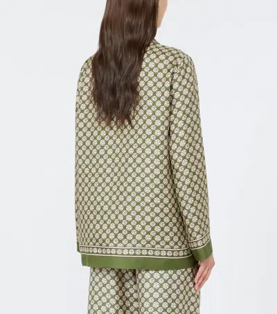 Max Mara Collared Long-sleeved Shirt In Brown